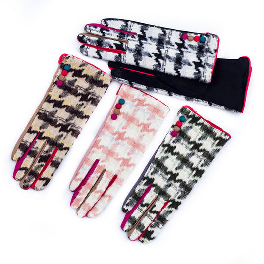 FASHION IRREGULAR PLAID GLOVES_CWAG0073