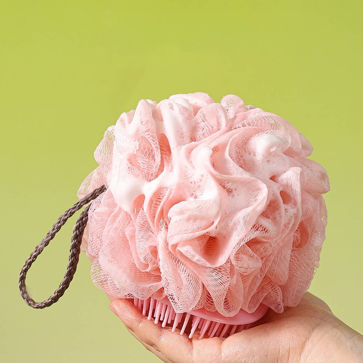 BATH POUF LARGE MASSAGE SCALP BATH BALL WITH COMB_CWMM3354