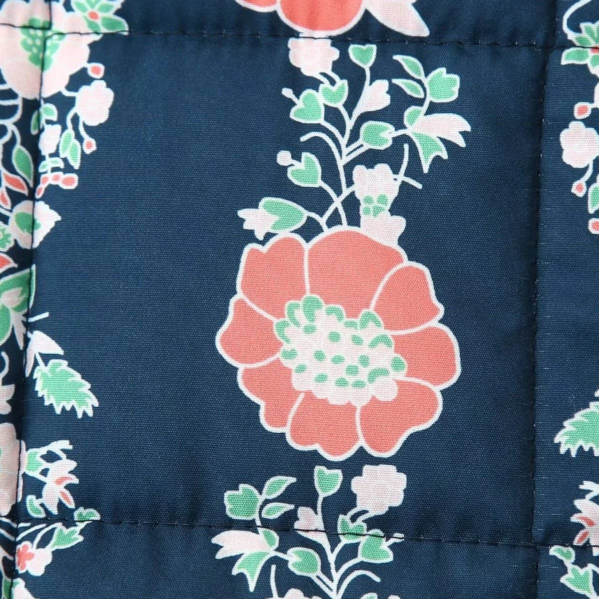 STAND COLLAR FLORAL PRINT LOOSE QUILTED JACKET_CWOJA1560