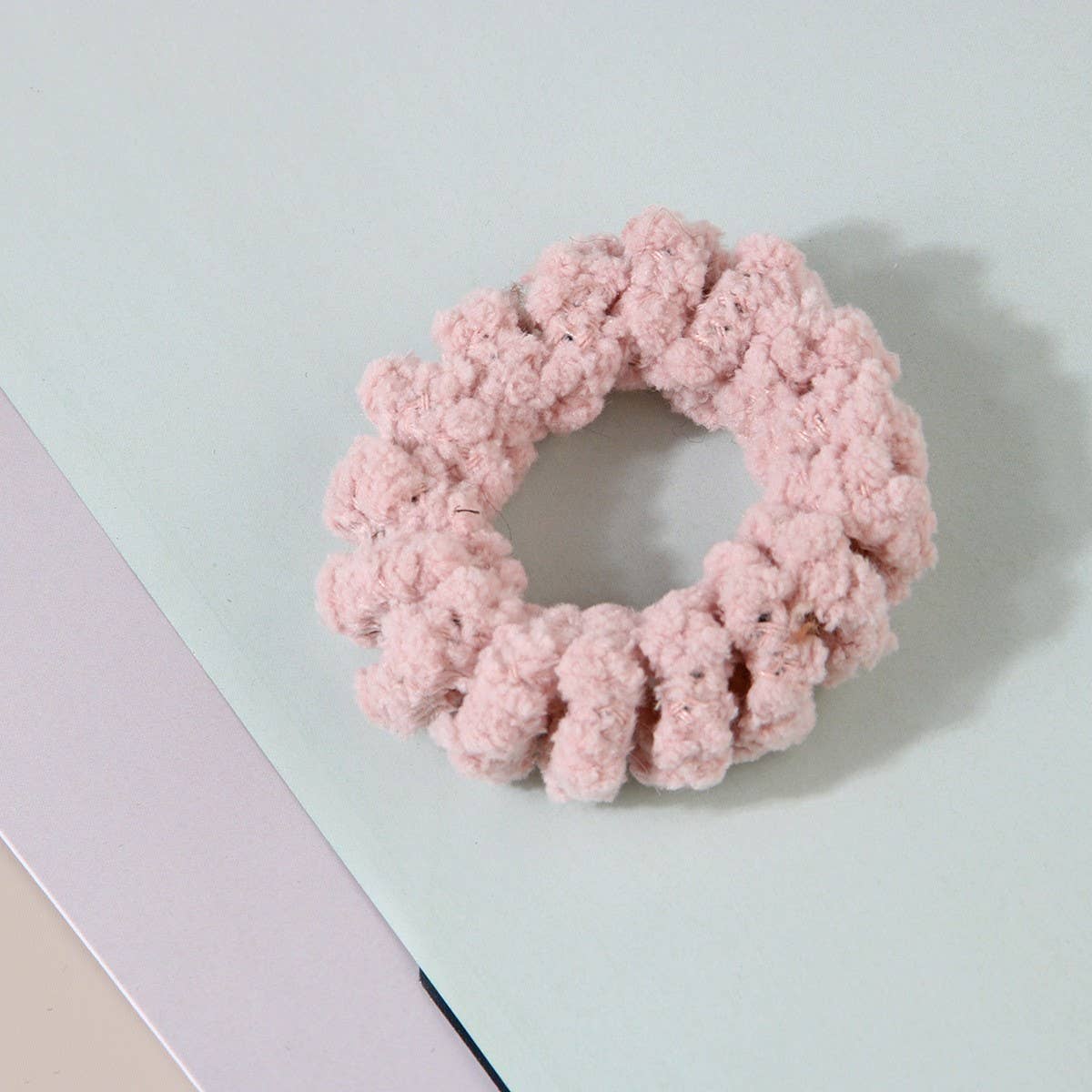CWAHA07439_FUZZY TELEPHONE CORD HAIR TIE FOR WOMEN