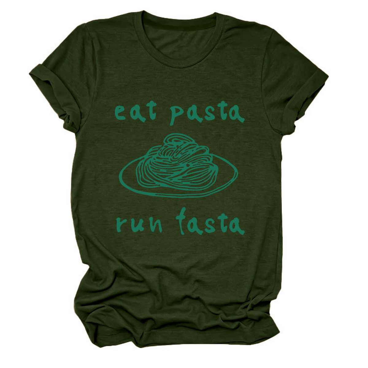 Trendy Women¡¯s Short Sleeve Tee ? Eat Pasta Run
