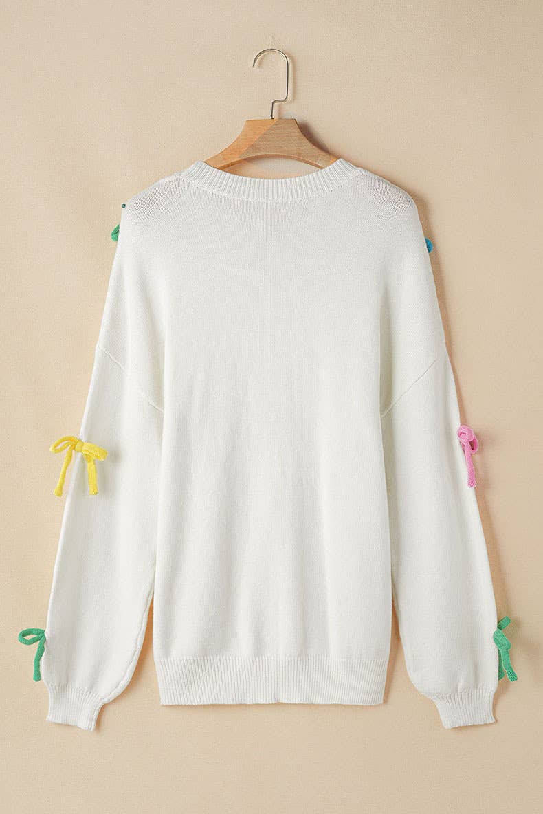 FASHION COLOR THREE-DIMENSIONAL BOW KNITWEAR