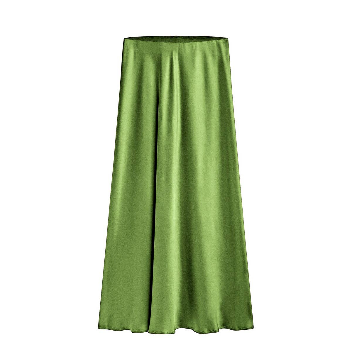 ACETATE SATIN SKIRT HIGH WAIST SLIT MAXI SKIRT_CWAB4804