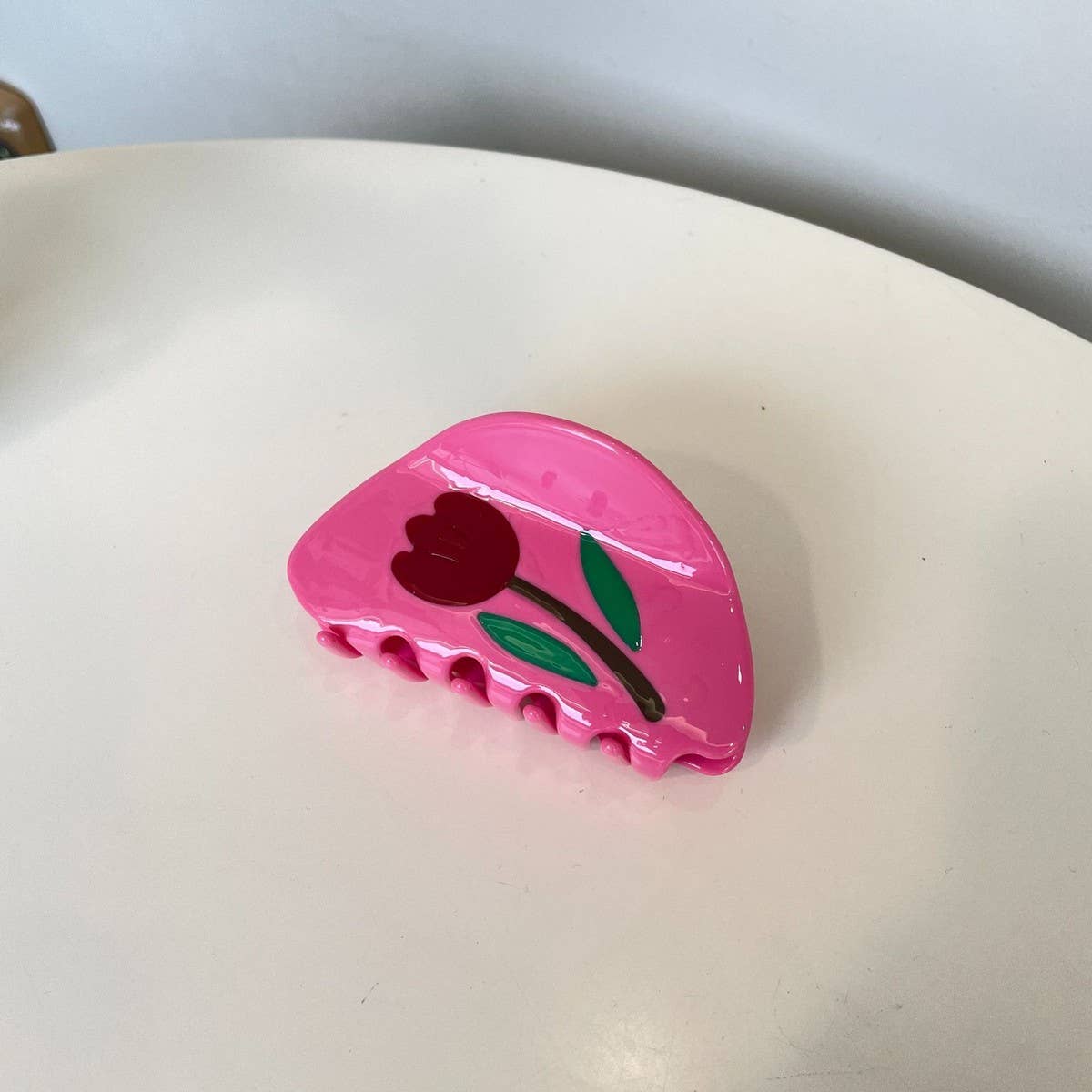 French Rose Acetate Hairpin Simple Temperament