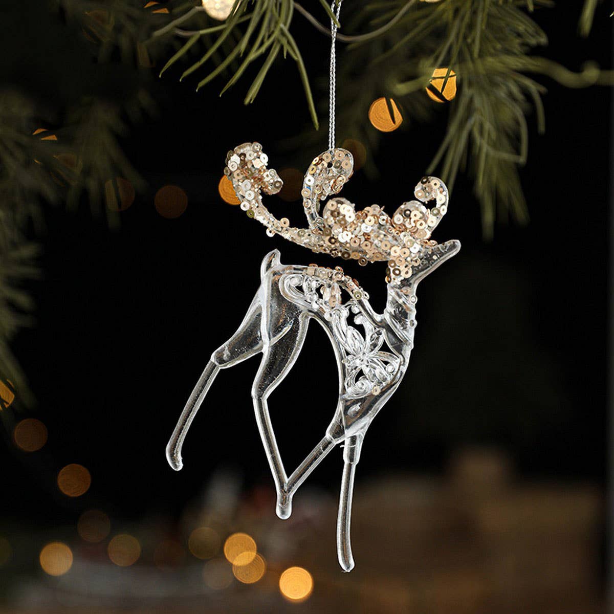 Clear Acrylic Ornament for Festive Christmas Decor