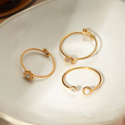 18K PALD GOLD STAINLESS STEEL RINGS SET WHOLESALE_CWAJE1231