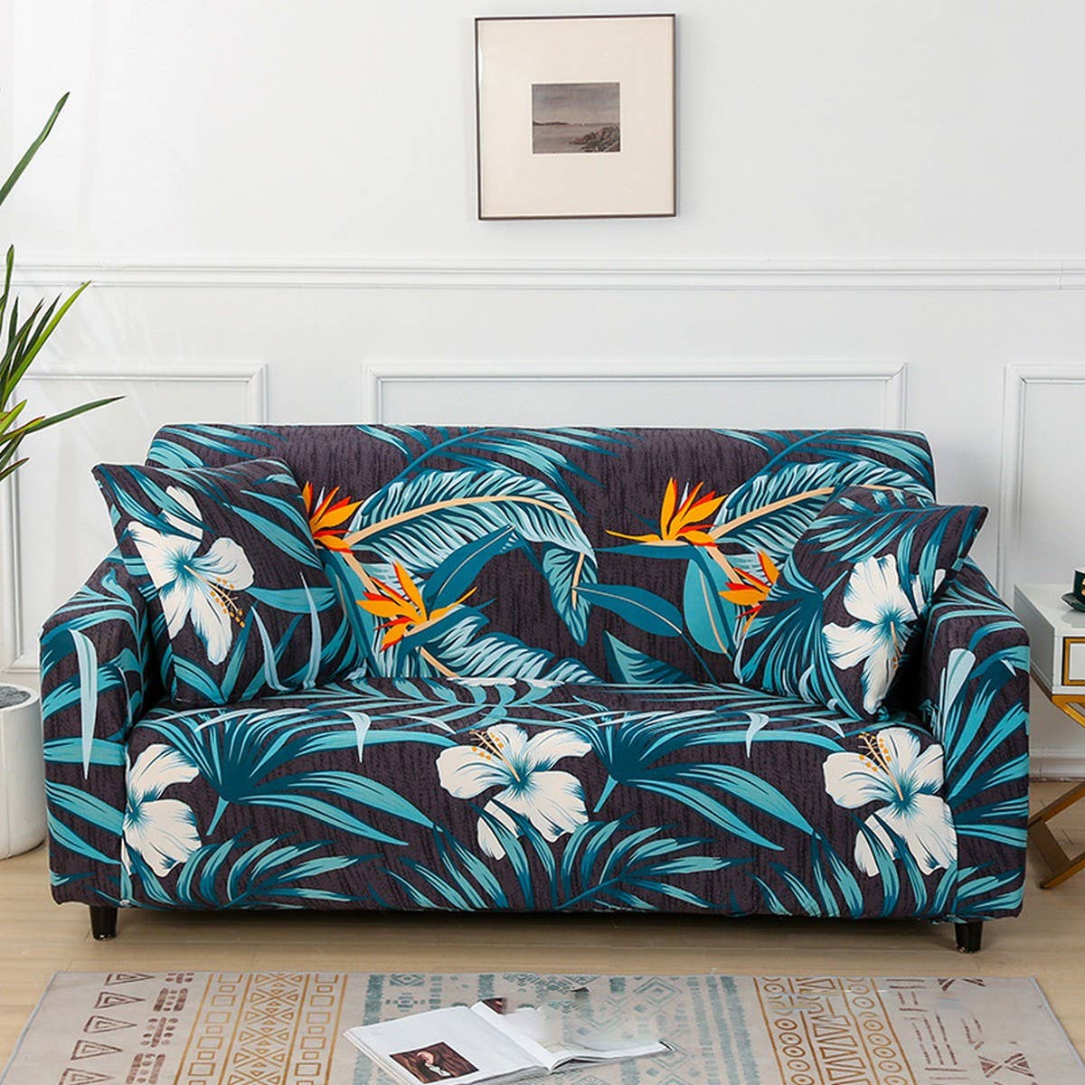 Solid Stretch Sofa Cover, Full Wrap, 2?? Seat_CWMM8314