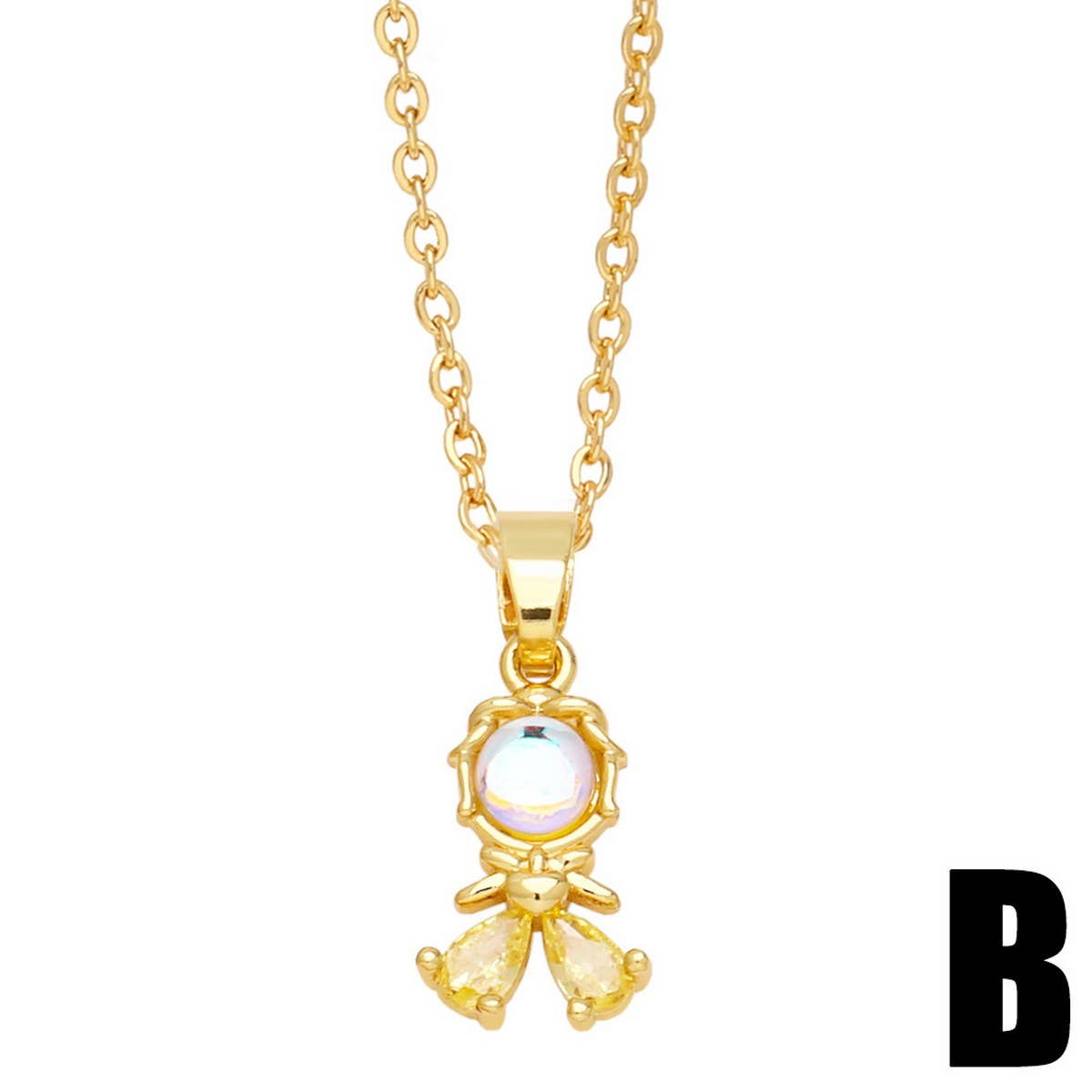 COLORE ZIRCON FAIRY TALE PRINCESS PENDANT NECKLACE