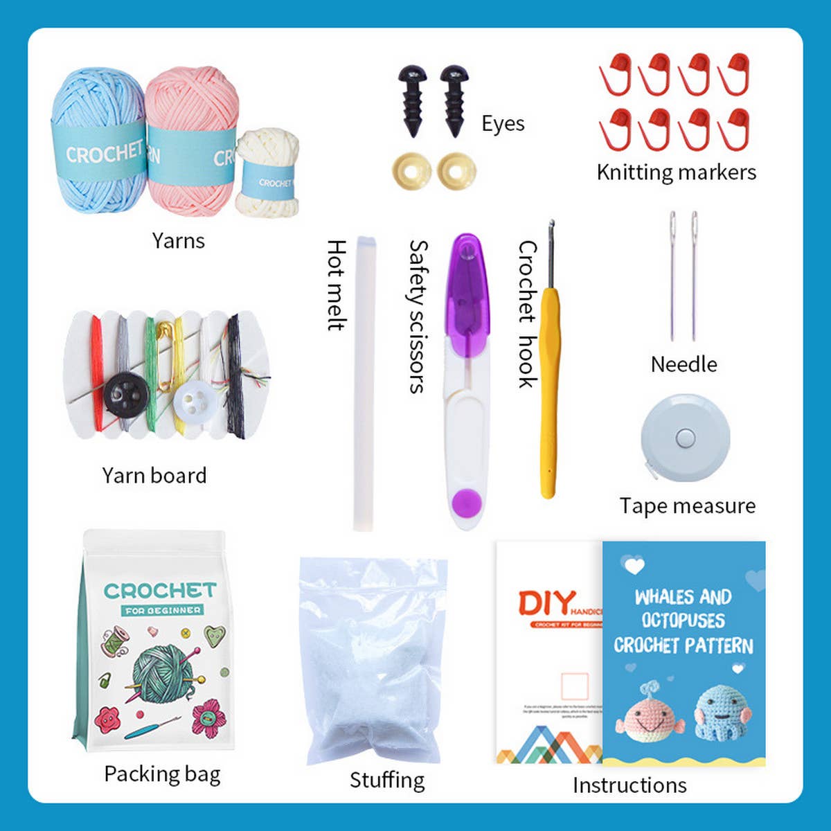 DECORATION HANDMADE DIY CROCHET MATERIAL PACKAGE