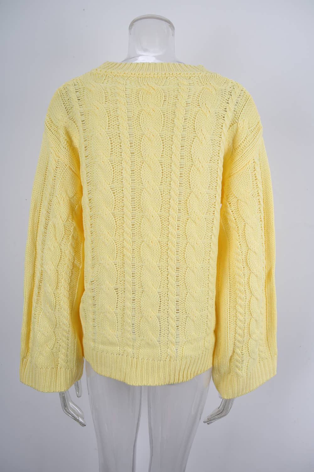 Solid-colored twisted round-neck loose sweater