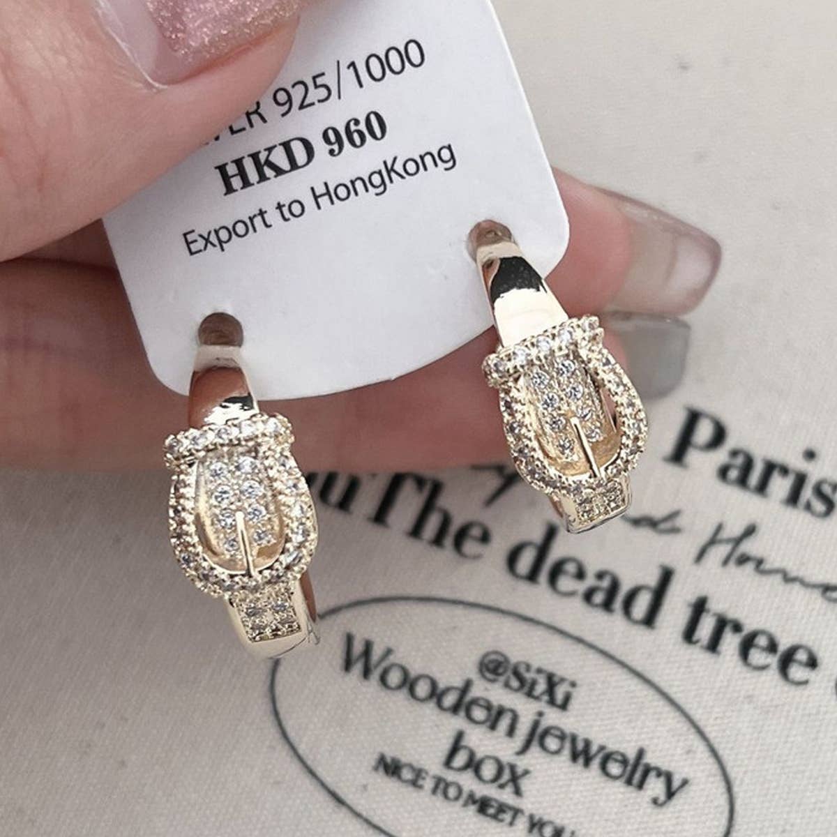 LIGHT LUXURY ZIRCON C-SHAPED EARRINGS