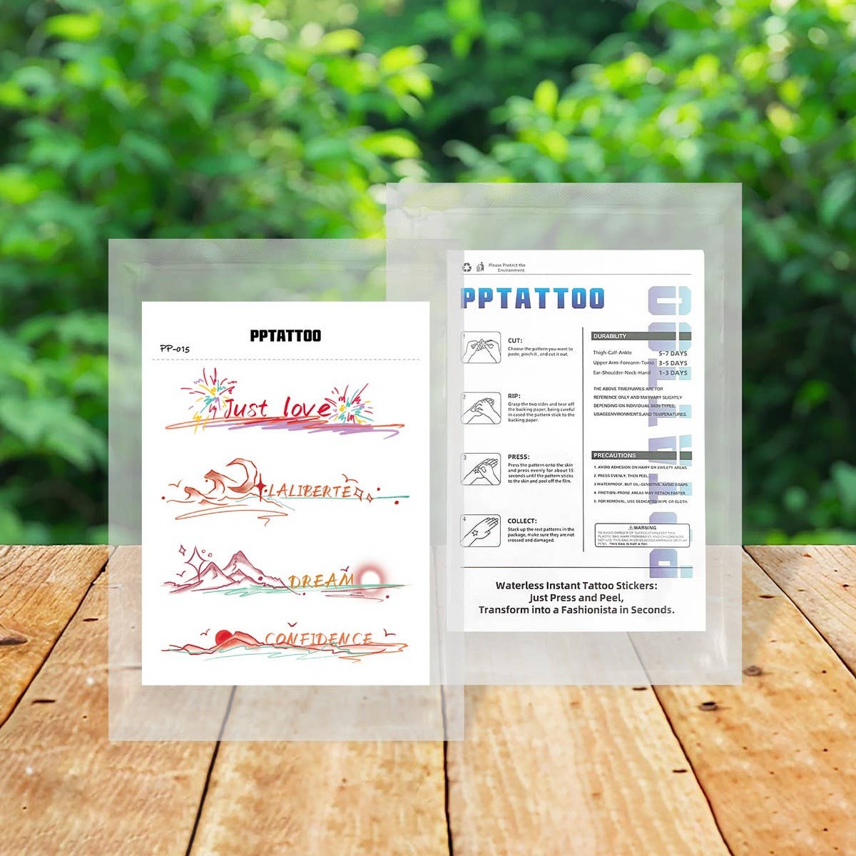 Cute Doodle Tattoo Stickers Colorful Firework Set