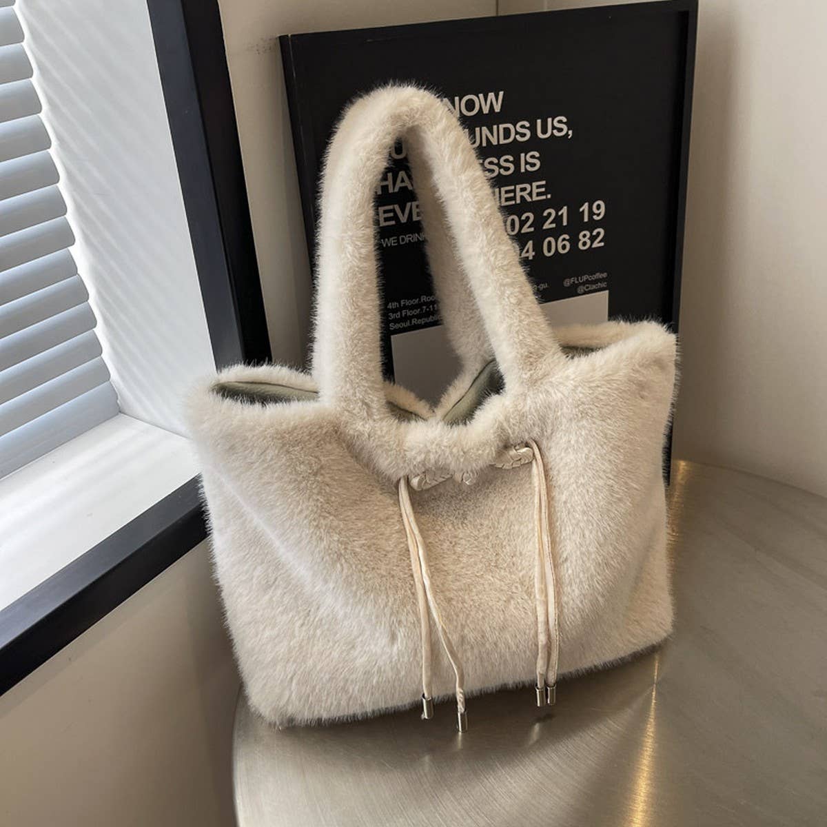 WINTER FAUX MINK FUR FASHION SHOULDER HANDBAG_CWAB3982