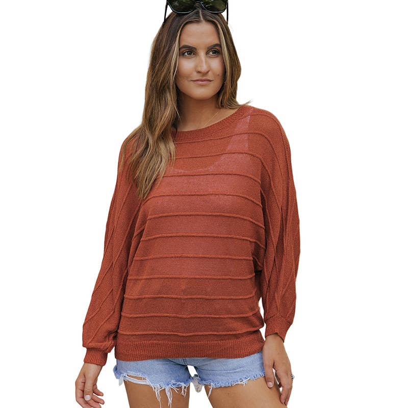 SLOUCHY BAT-SLEEVED SWEATER WITH WIDE NECKLINE