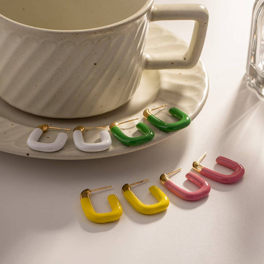 MACARON COLOR U-SHAPED VERSATILE EARRINGS