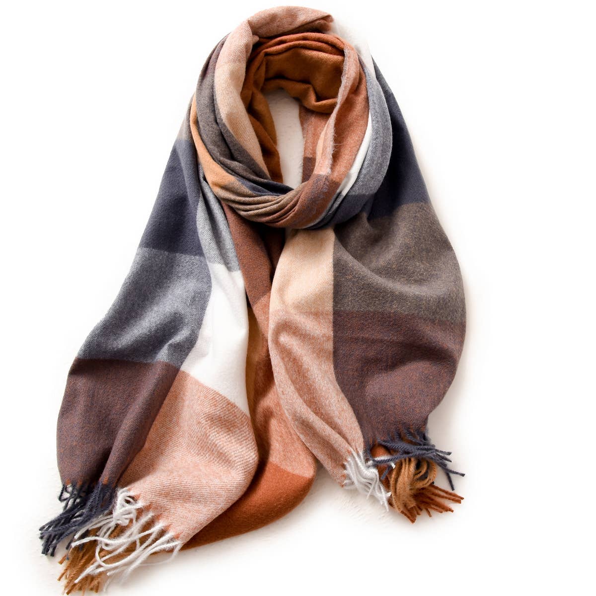 Elegant Plaid Shawl - Winter Scarf for Women