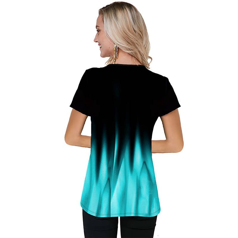 Temperament short sleeve V-neck loose T-shirt