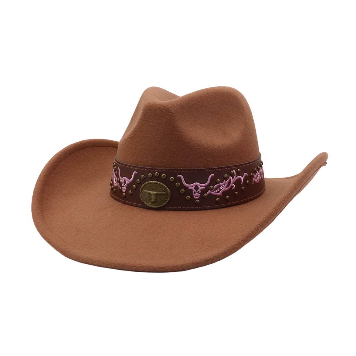 Men & Women Felt Fedora Hat Ethnic Cowboy_CWAH04451