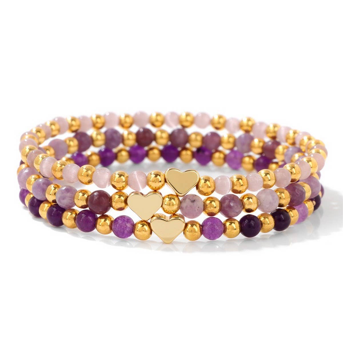 CWAJE4299_SMALL FRESH LOVE STONE BEADED COUPLE BRACELET