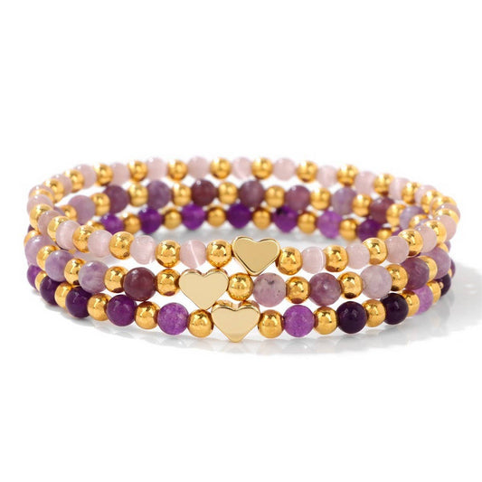 CWAJE4299_SMALL FRESH LOVE STONE BEADED COUPLE BRACELET