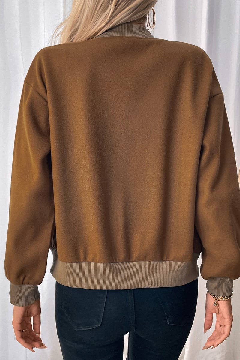 CWOJA1232_STAND COLLAR POCKET CARDIGAN JACKET