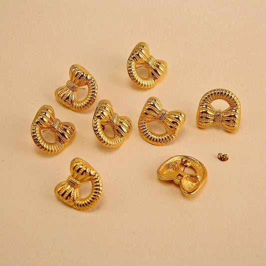 Original Design 18K Steel Bow Knot Earrings_CWMM8922