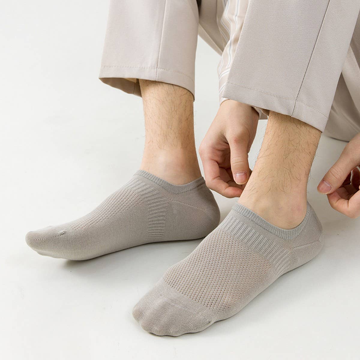MEN'S BONELESS MESH SHALLOW INVISIBLE SOCKS