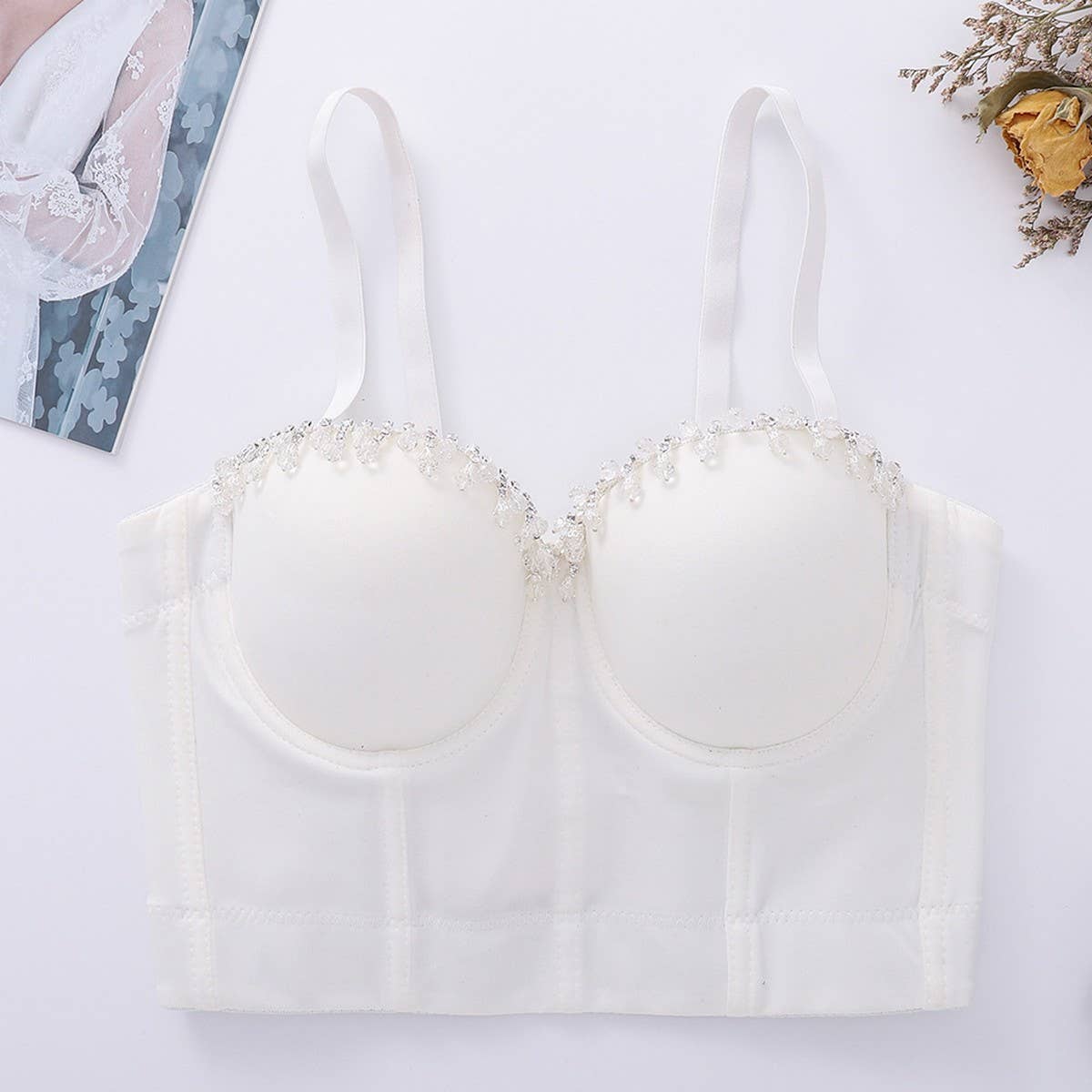 HIGH-END SIMPLE SUSPENDER HERRINGBONE CORSET