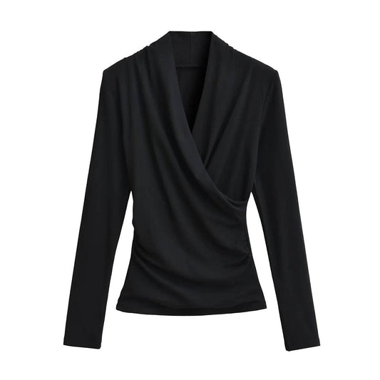 ETHOS CROSS WRAP BASE DESIGN SLIMMING T-SHIRT