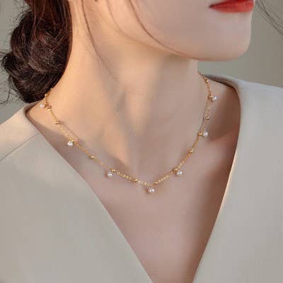 Natural freshwater pearl starry sky necklace