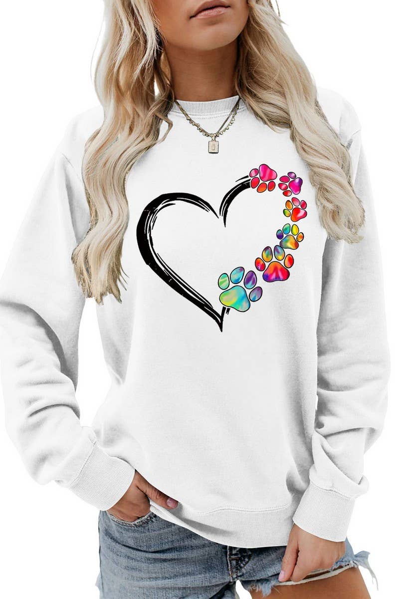 VALENTINE DAY RAINBOW PRINT PULLOVER_CWTSTL0985