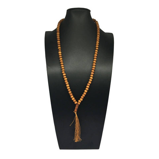 WOODEN BEAD Y-SHAPED TASSEL HANDMADE BEADEDNECKLACE_CWMM4568