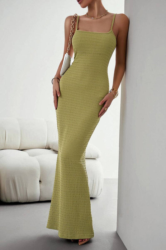 CWDMD4610_SEXY HIP-HUGGING SLIM FIT KNITTED SUSPENDER DRESS