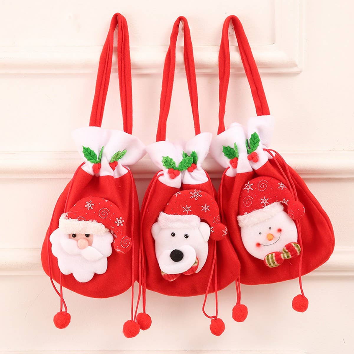 CHRISTMAS BRUSHED CLOTH CANDY TOTE BAG GIFT BAG