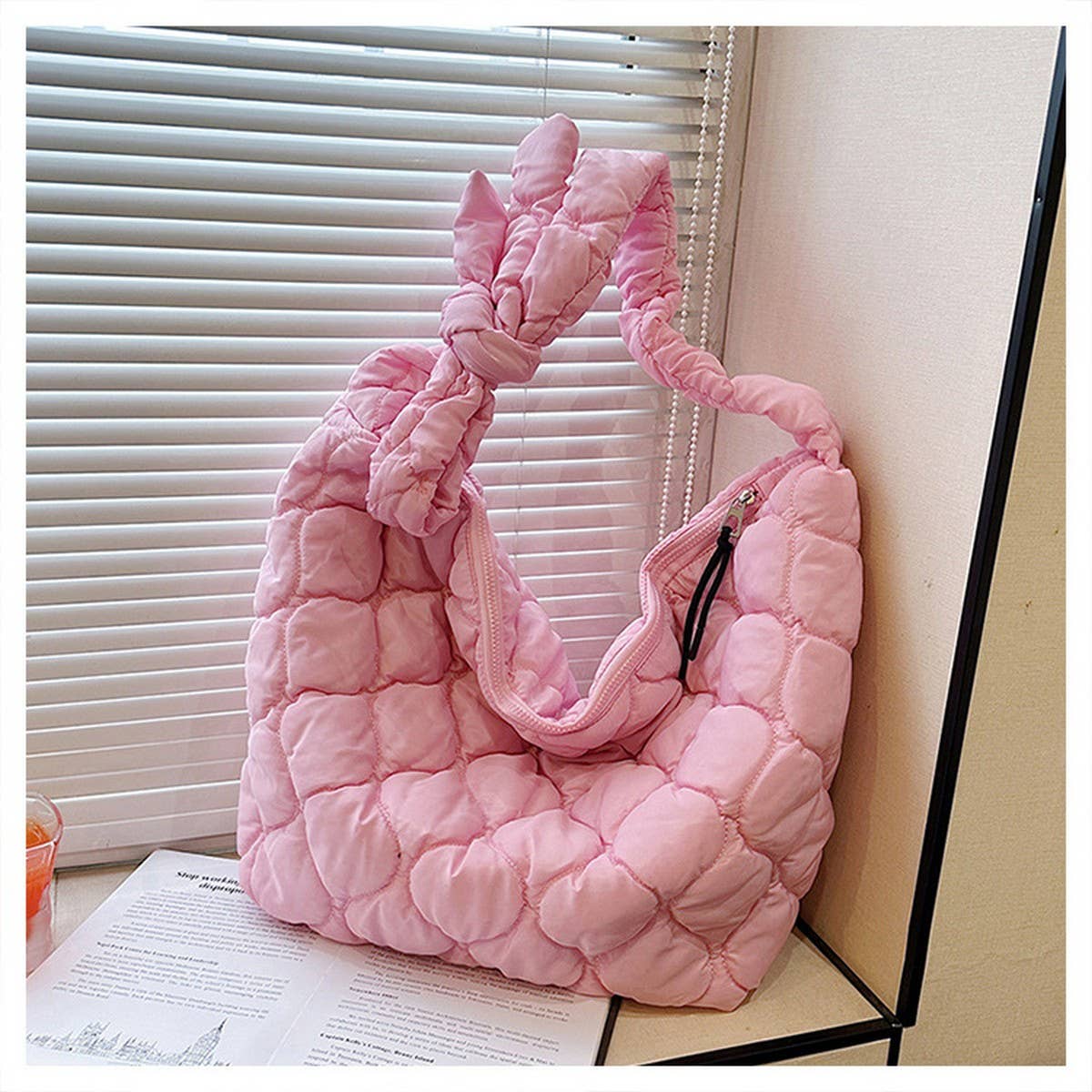 Trendy Oversized Tote Bag Bow Hobo Purse_CUAB00512