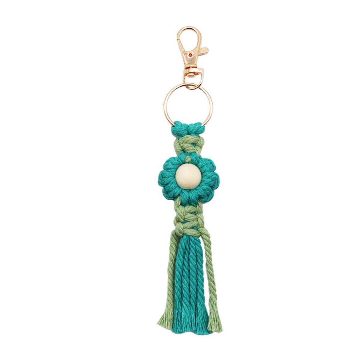 HAND-WOVEN FLOWER KEYCHAIN