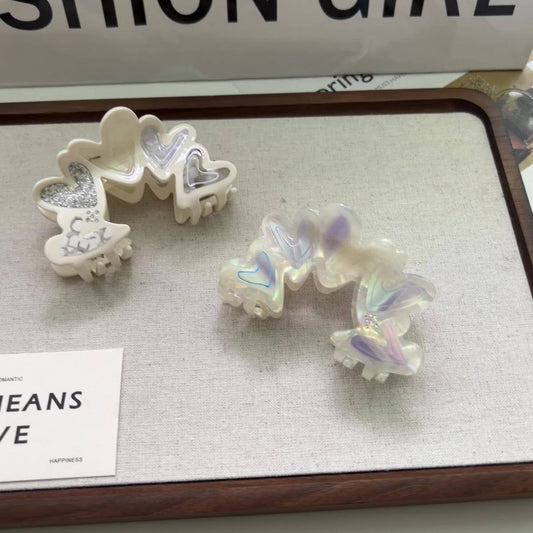 Heart Shaped Acetate Hair Claw Clip for Women