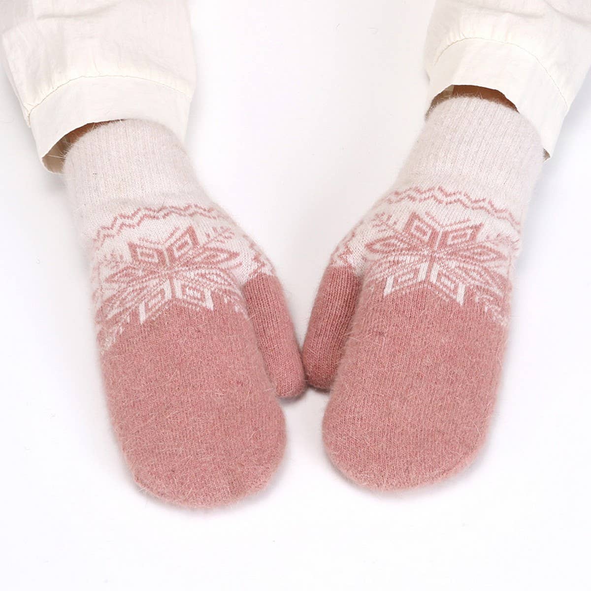 WINTER WARM KNITTED PLUSH JACQUARD GLOVES_CWAG0254