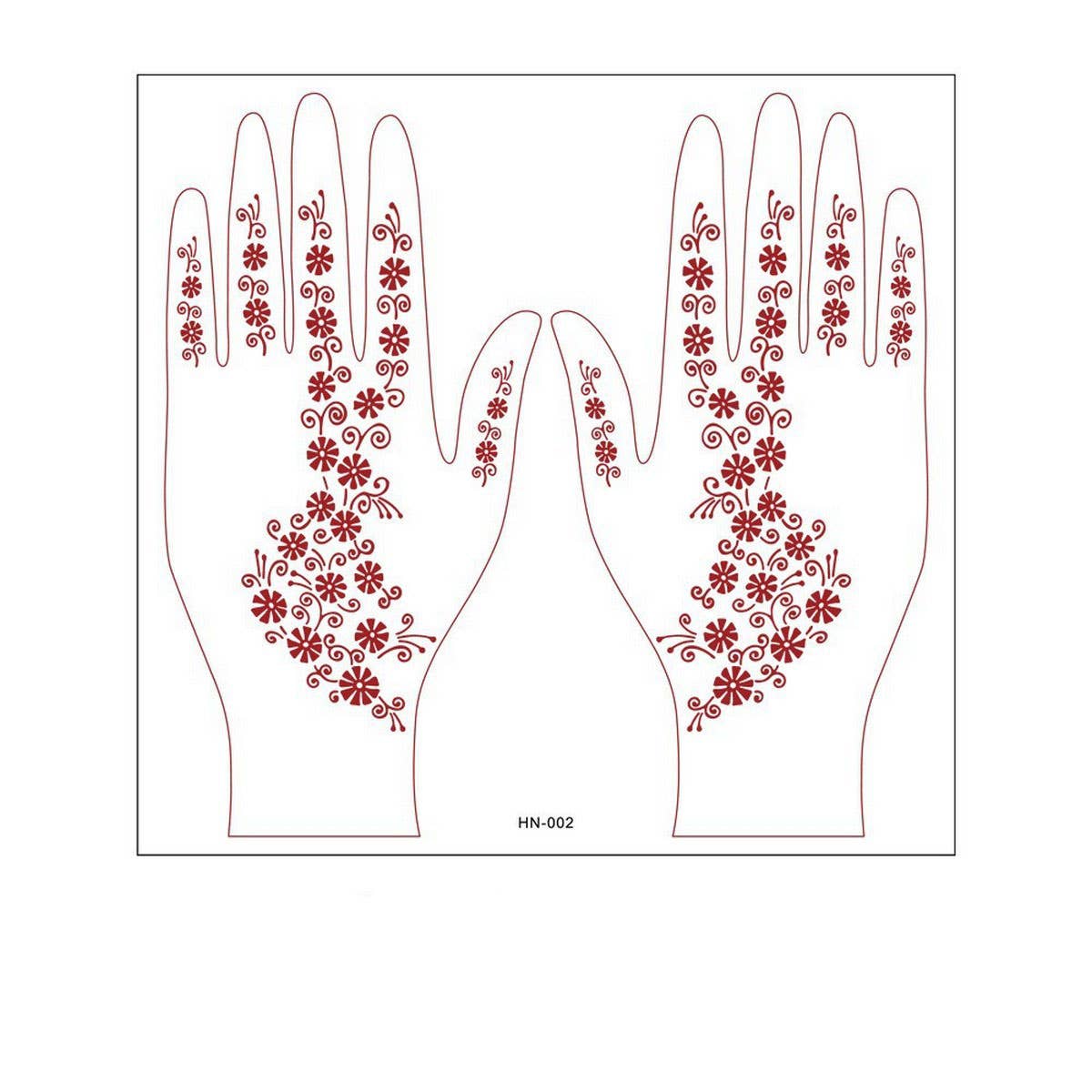 Realistic Henna Tattoo Stickers Brown Red Lace_CWMM8361