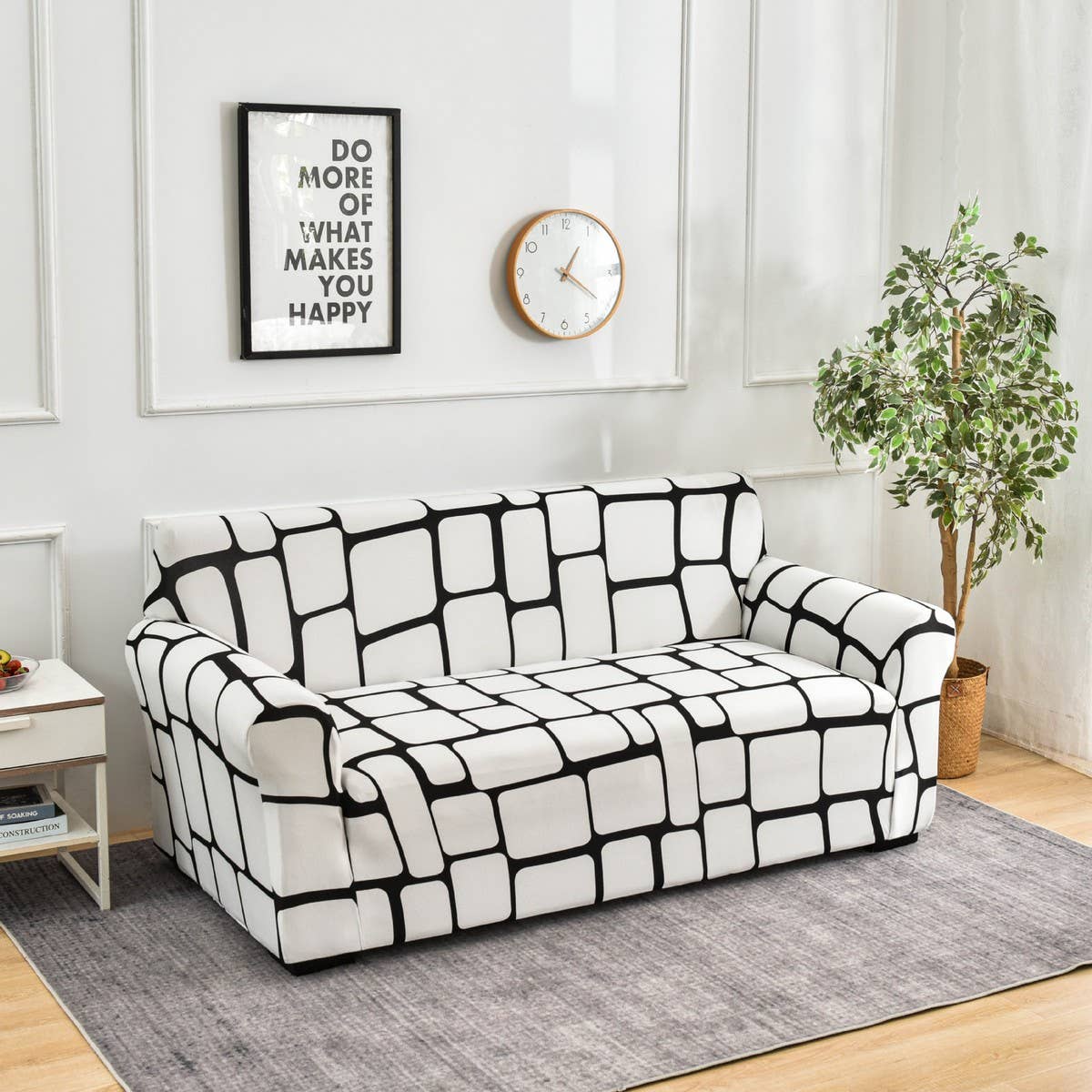 Stretch Sofa Cover, Solid Print, All-in-One Fit_CWMM8309