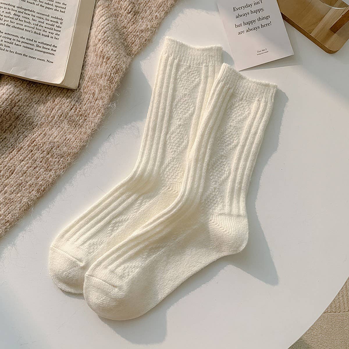 WOMEN'S WOOL SOCKS WARM WOMEN'S MID-CALF SOCKS