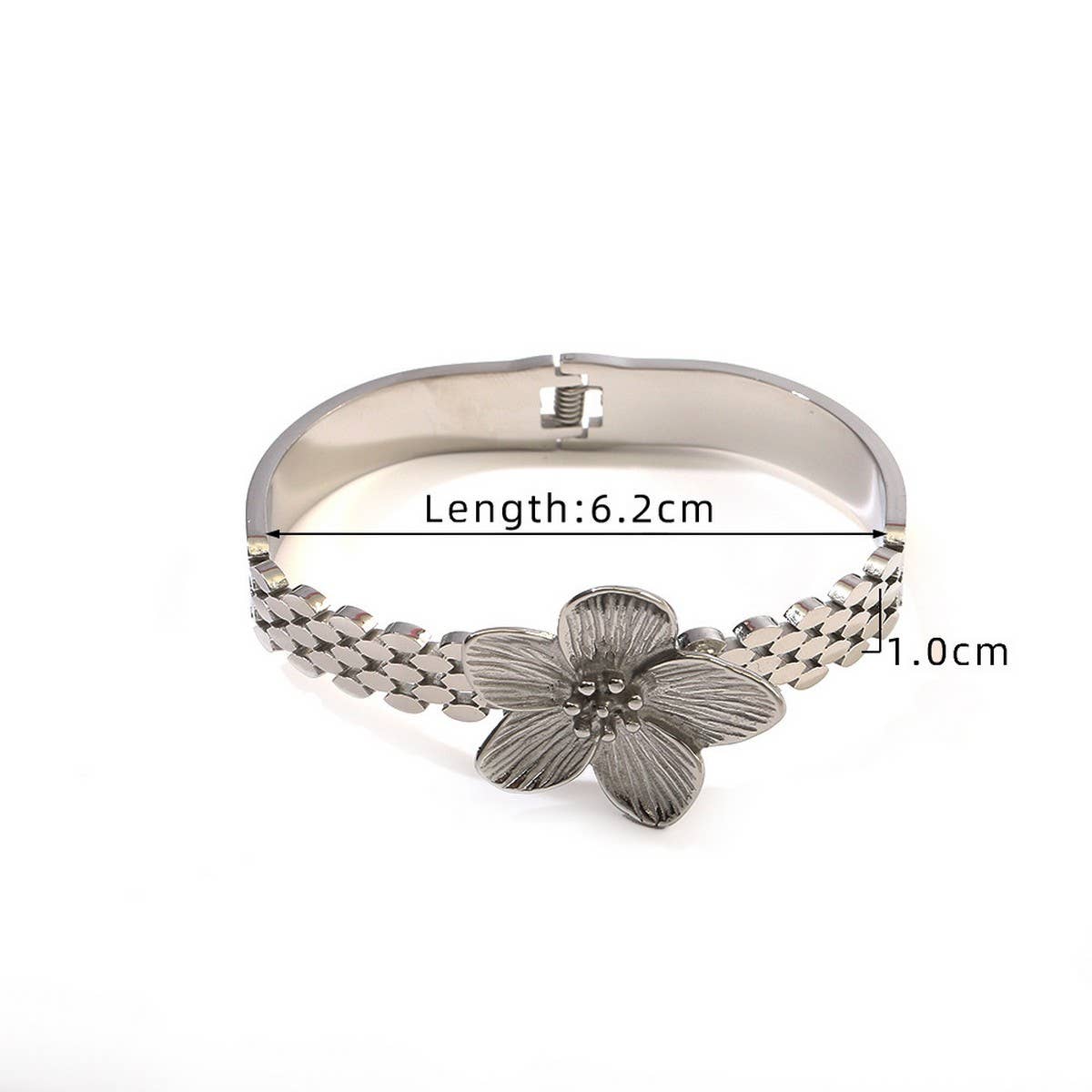 Stainless Steel Flower Bracelet with Petals_CWAJE4605