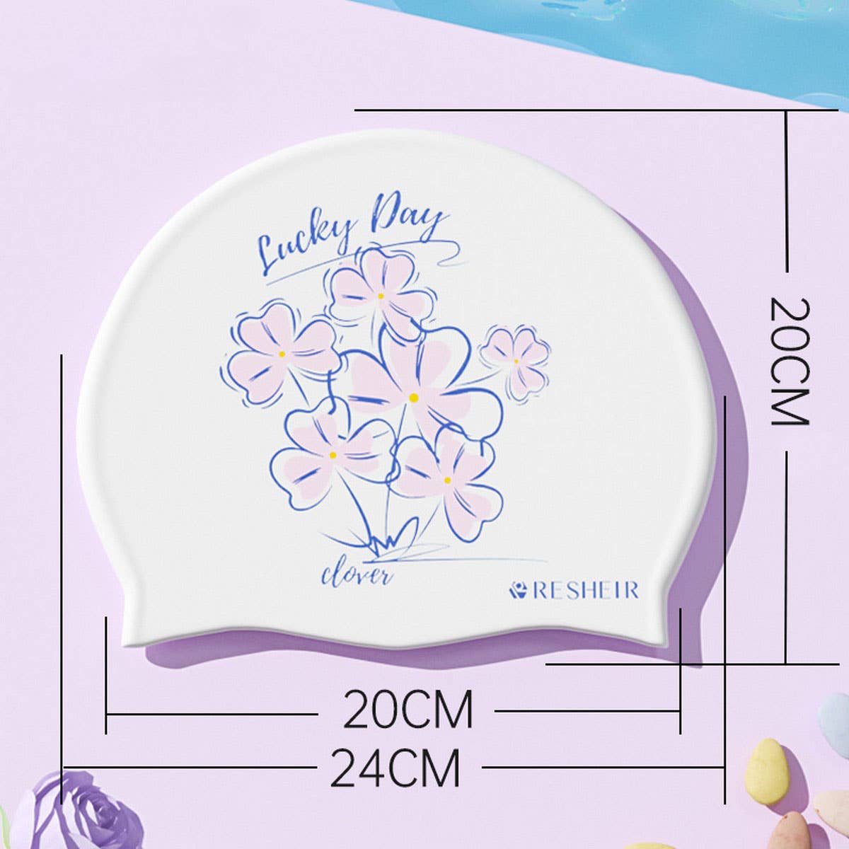 Womens Silicone Swim Cap Long Hair Waterproof