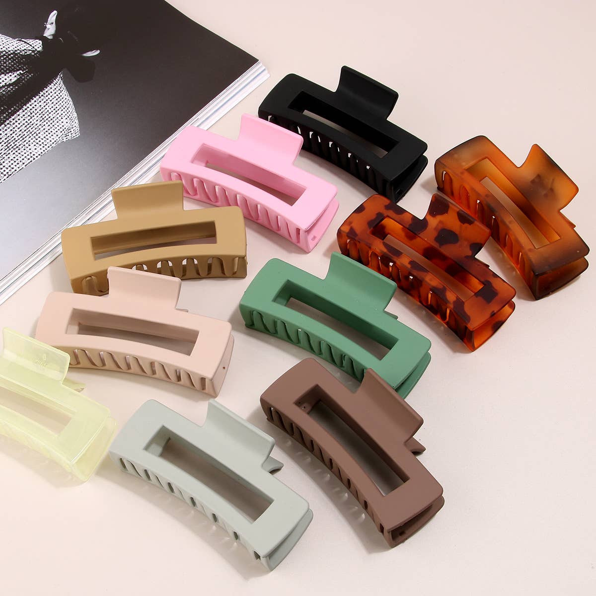 4.1 Inch Matte PS Plastic Hair Claw Clip, Wholesal_CWAHA0091