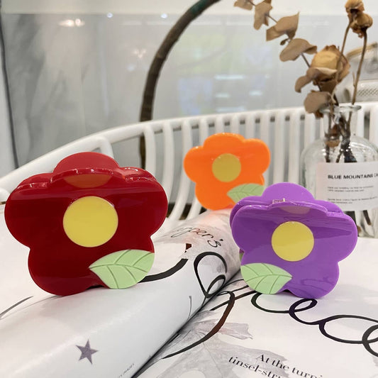 SIMPLE FLOWER SMALL RED FLOWER CANDY COLOR HAIRPIN_CWAHA0972