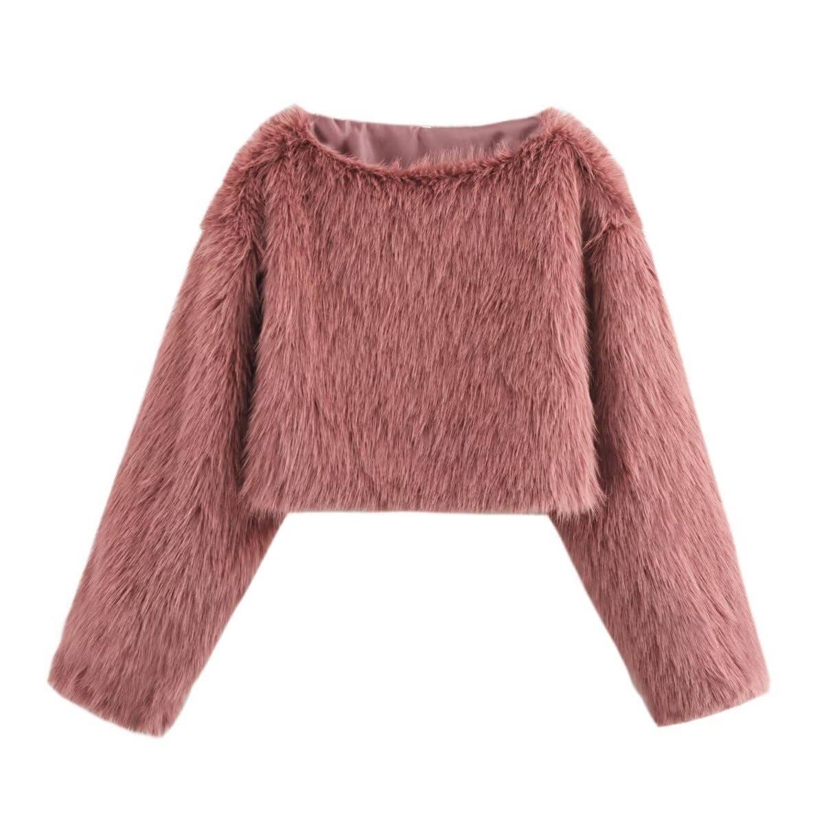 Fashion simple woolen long-sleeved sweatshirt