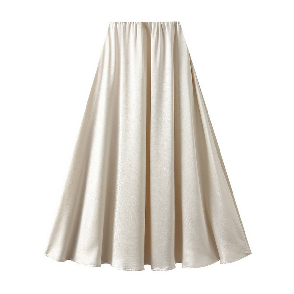 SATIN DRAPE MAXI SKIRT A-LINE SKIRT