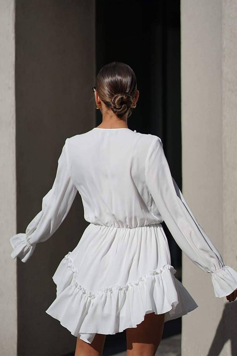 CWDSD8850_SUMMER RUFFLED A-LINE SKIRT CASUAL DRESS