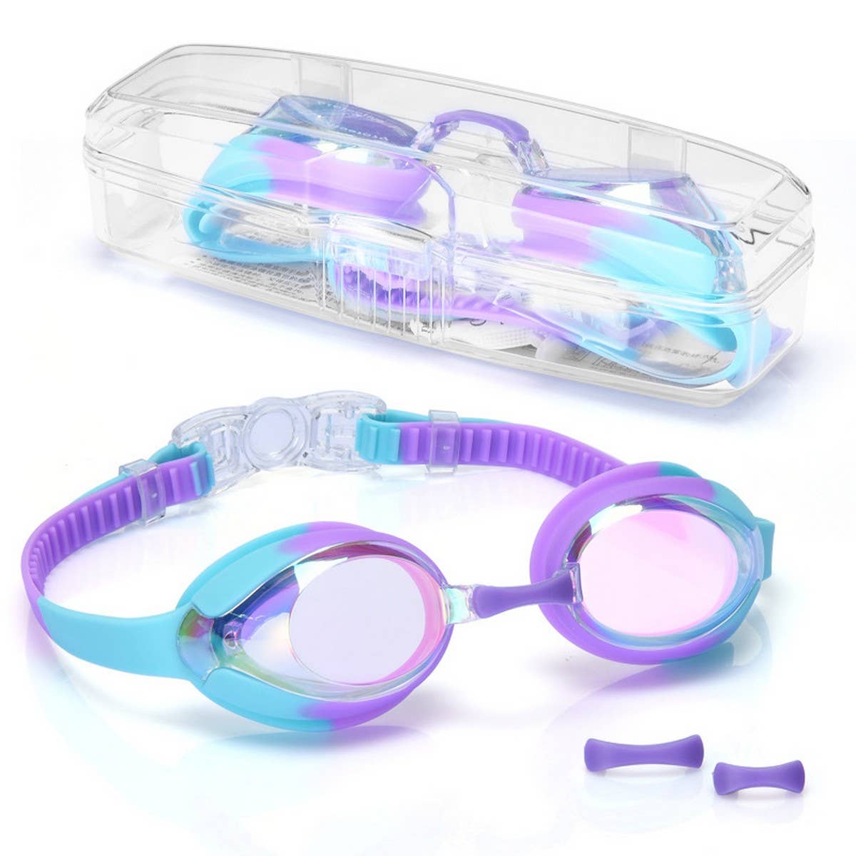 Kids Mirror Swim Goggles, HD Anti-Fog Waterproof