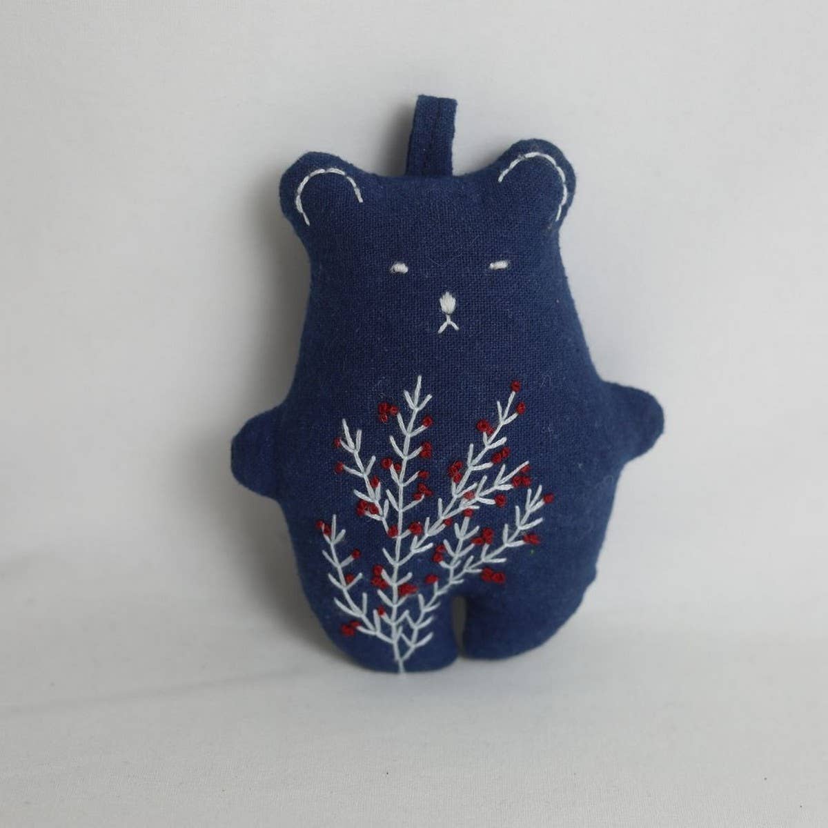 Hand-Embroidered Cute Bear Plush Charm